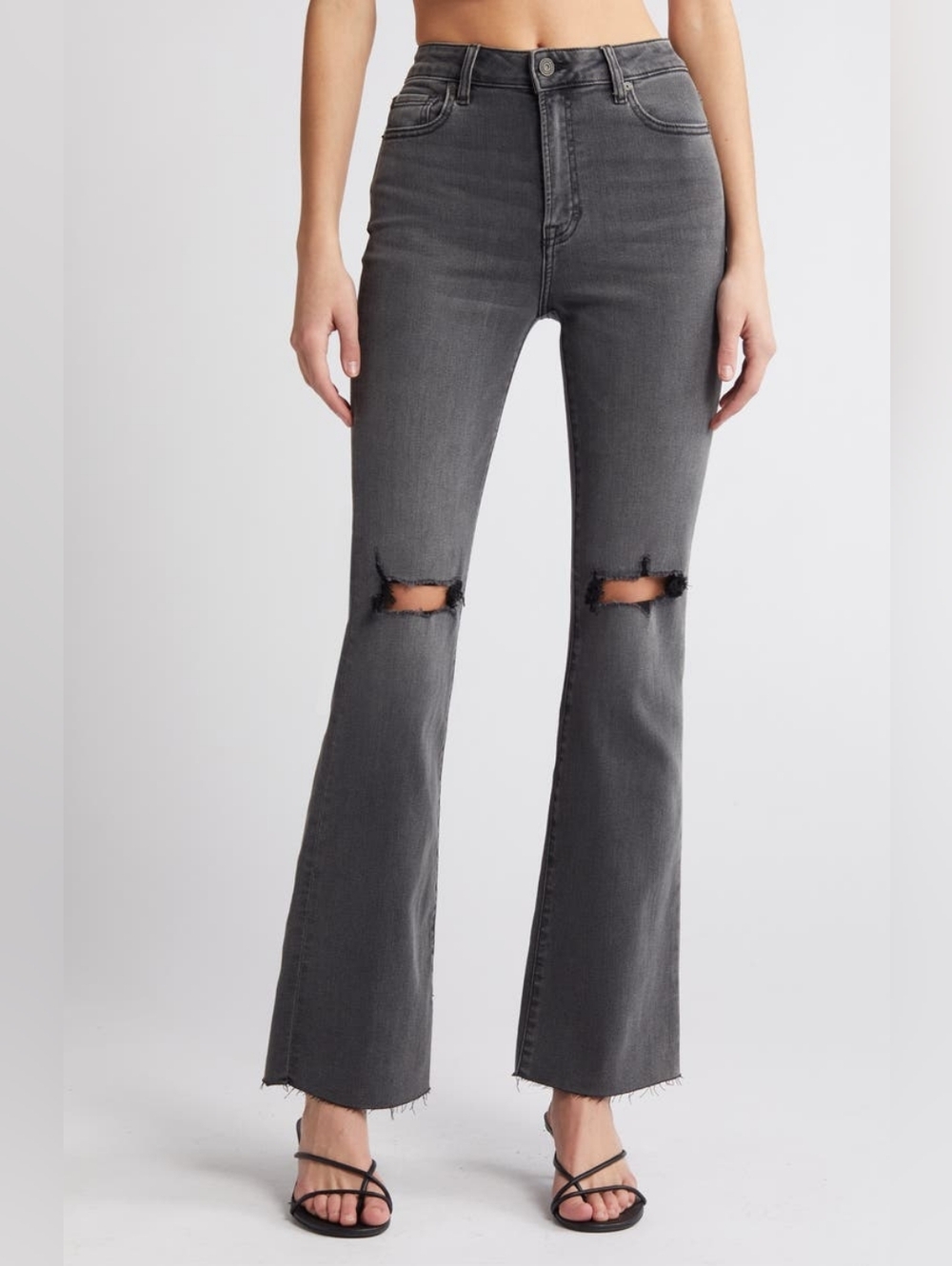 Hidden Jeans Ryan Ripped High Waist Bootcut Jeans In Charcoal 29 NWT